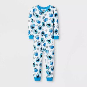 Sesame Street Boys' Cookie Monster Snug Fit Union Onesie 12M
